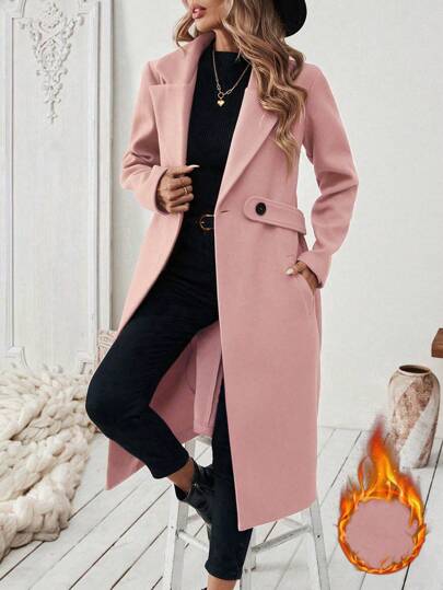 SHEIN Chaqueta casual de manga larga con bolsillo y botones delanteros de color liso para uso diario — estilo ZARA, precio SHEIN